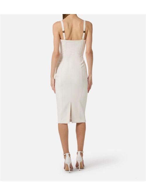 DRESS WITH RAW-CUT FABRIC ELISABETTA FRANCHI | AB91861E2360 avorio